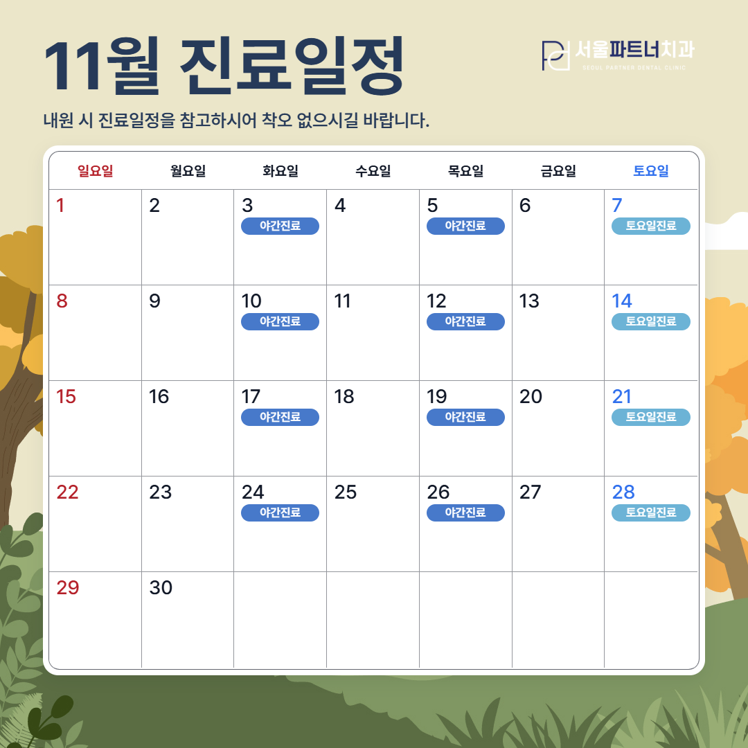 진료안내 11월